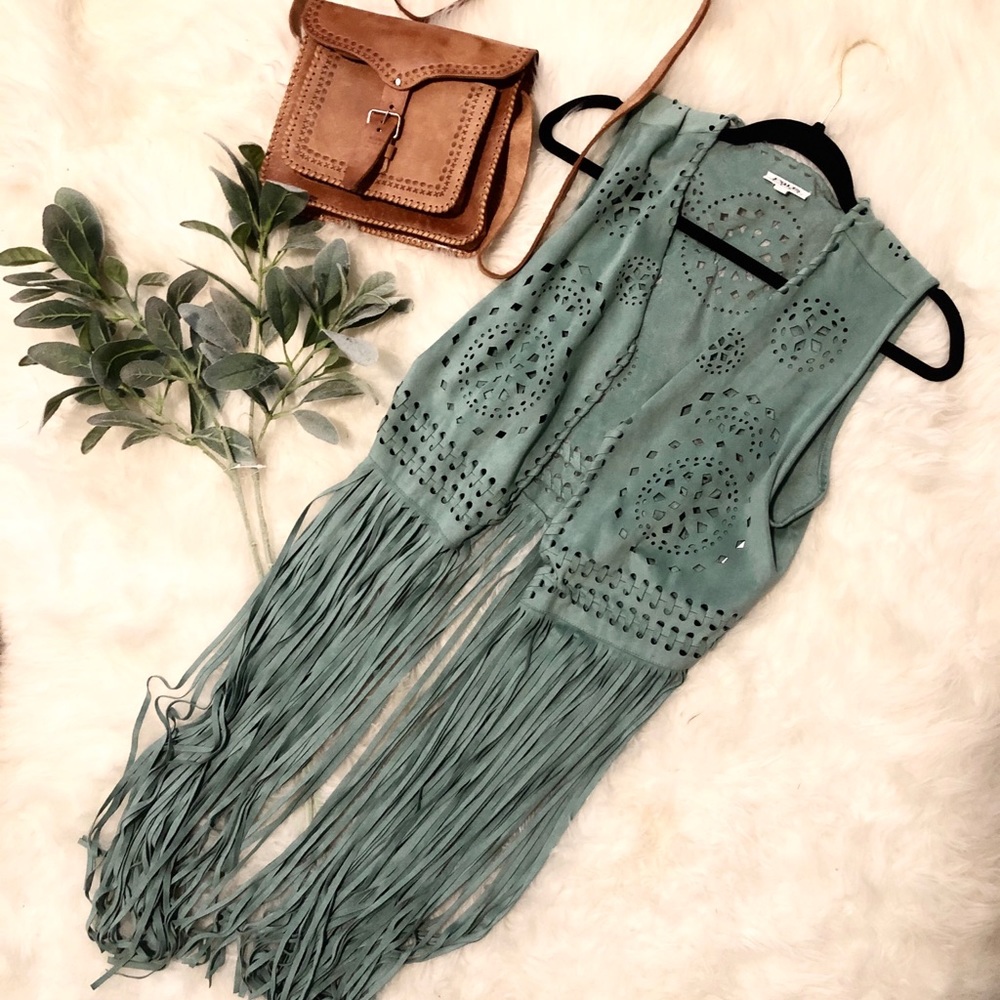 Never warn, Boho, native, hippie fringe vest
